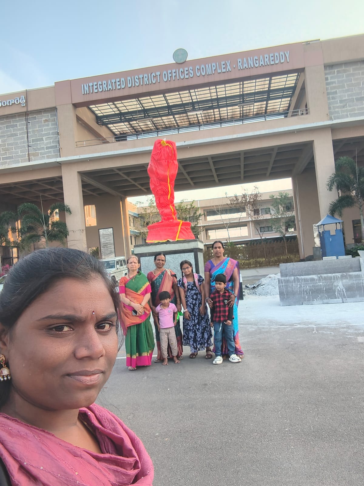 Trustees and families at the Integrated District Offices Complex, Rangareddy